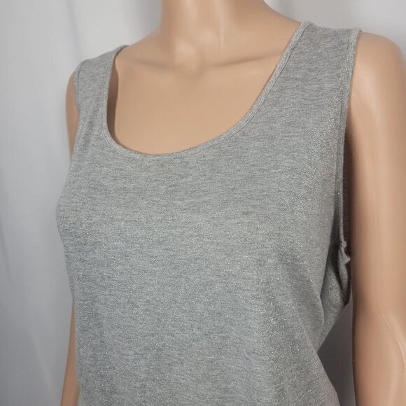 J Jill Women's Grey Sparkle Shimmery Very Soft Tank Top in a Size Large - Picture 3 of 12